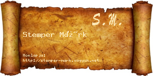 Stemper Márk névjegykártya